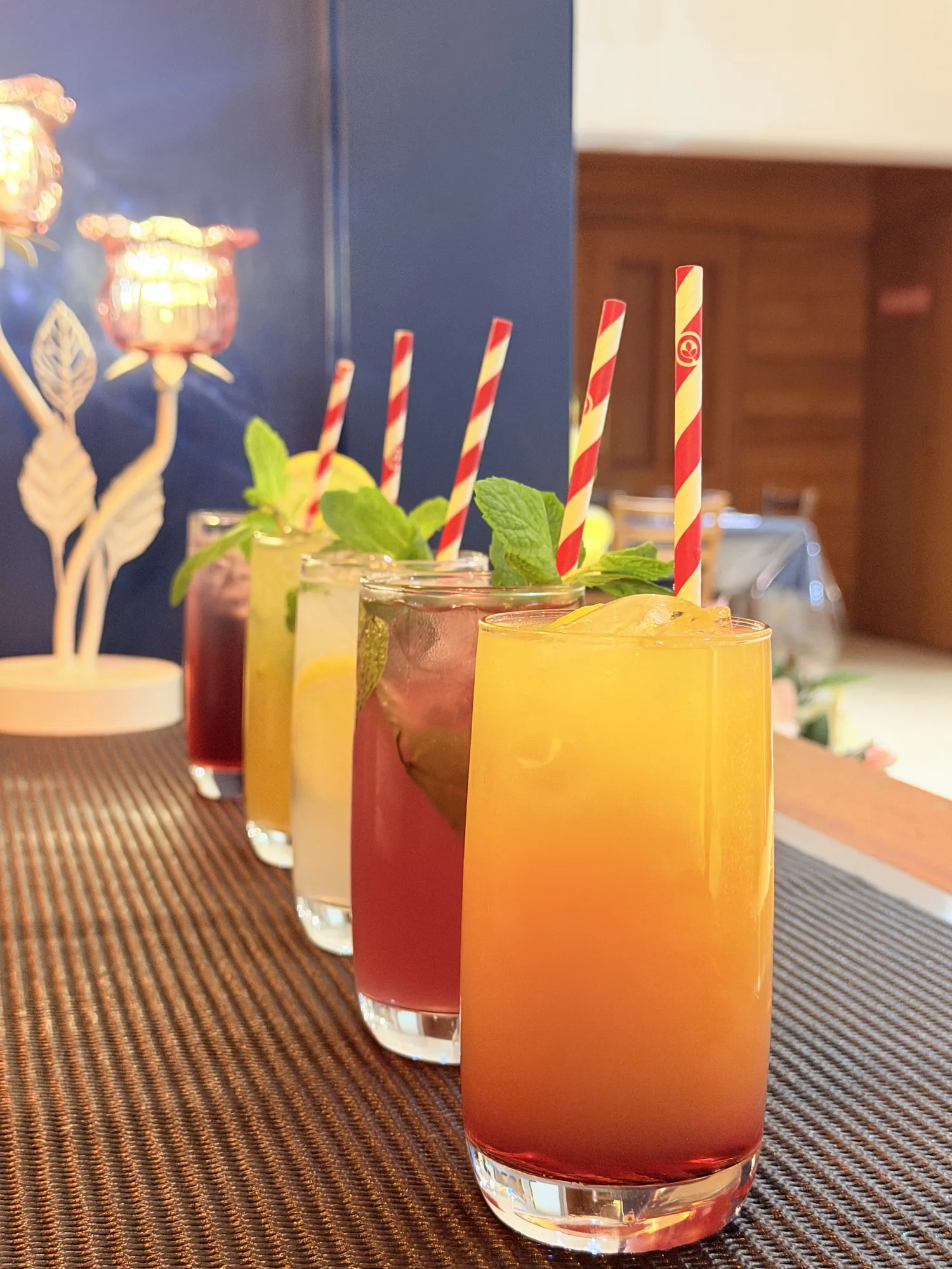 Drinks presented at the TASSIE FLAME bar